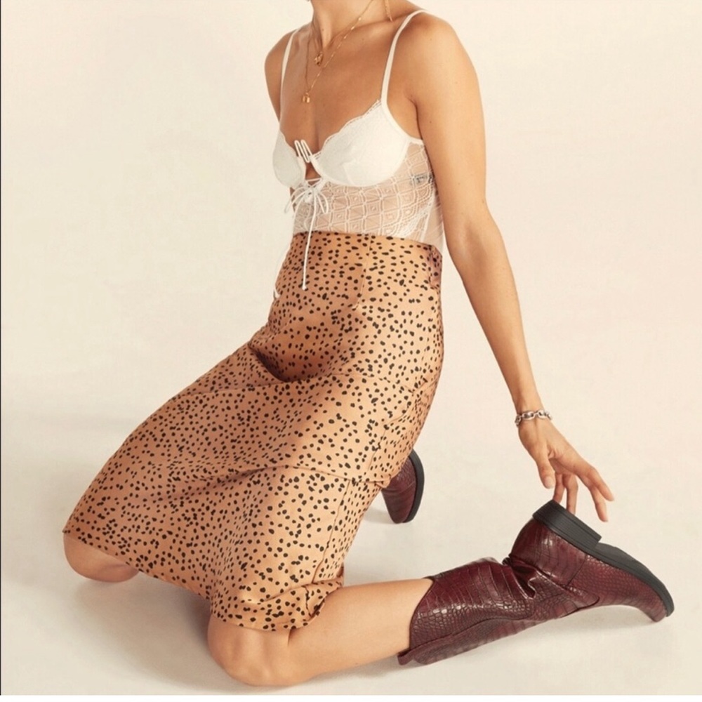 Animal print midi skirt